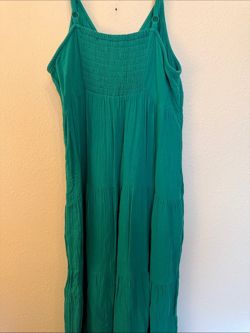 Teal Button-Front Midi Dress with Spaghetti Straps - Picture 4 of 6